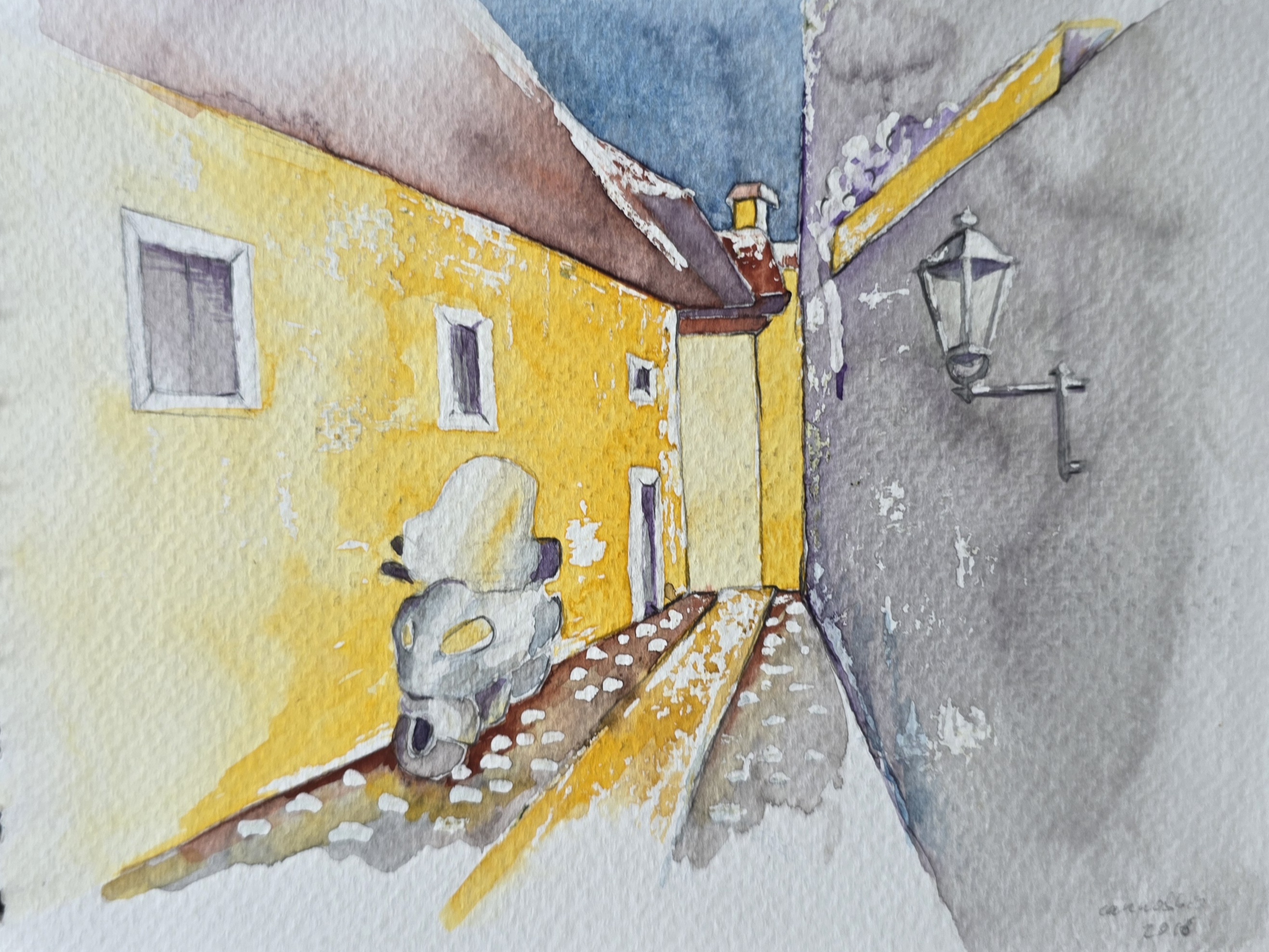 Skizzen und Aquarelle von einer Reise nach Italien und Wales, festgegehalten in einem Reisetagebuch